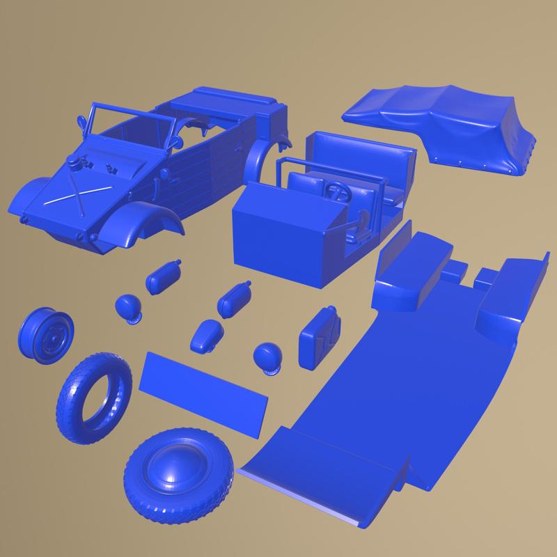 VOLKSWAGEN KUBELWAGEN 1945 PRINTABLE CAR IN SEPARATE PARTS