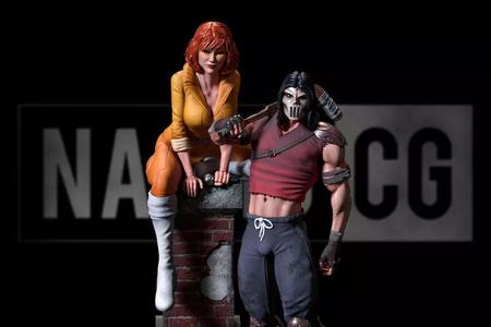 Fan art - TMNT Casey Jones and April Oneil - Statue