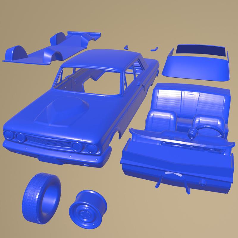 FORD FAIRLANE THUNDERBOLT 1964 PRINTABLE CAR IN SEPARATE PARTS