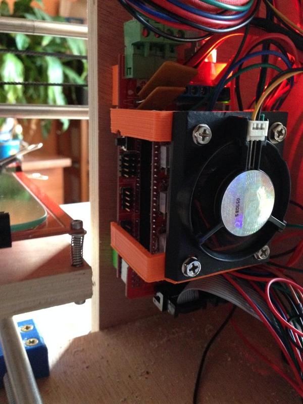 Pentium II fan mount for RAMPS 1.4 board