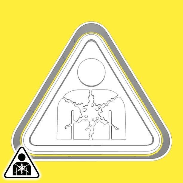 Warning sign cookie cutters - health hazard