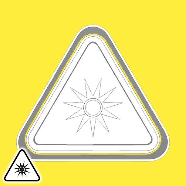 Warning sign cookie cutters - optical radiation