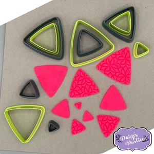 Set of 10 Rounded Triangle Shape Cookie Cutters | Polymer Clay Fondant Cutters Tools | Earring Jewelry Makers | Set 2