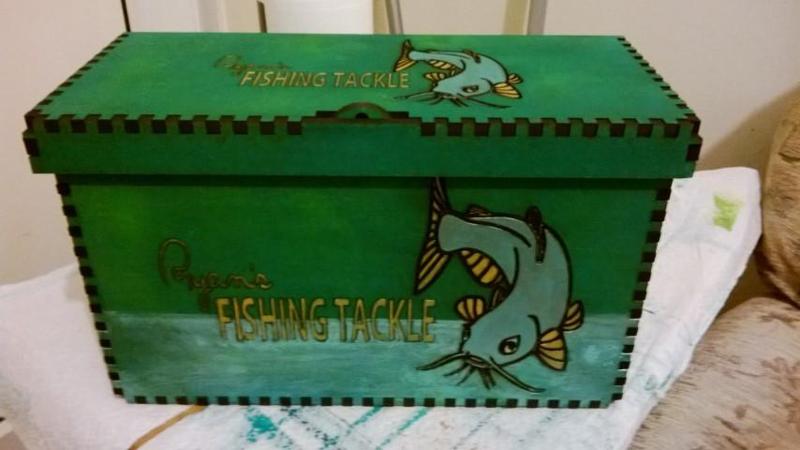 Fishing tackle Box for hooks, floats, bait, lures, spinners, reels, line