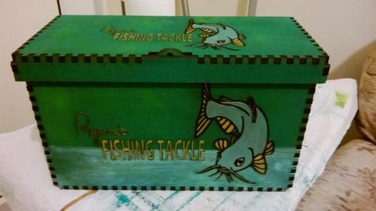 Fishing tackle Box for hooks, floats, bait, lures, spinners, reels, line
