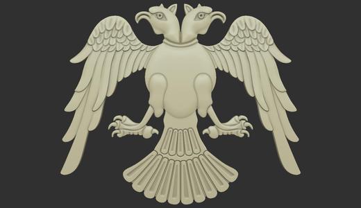 Two Headed Eagle Bas Relief 3D Model