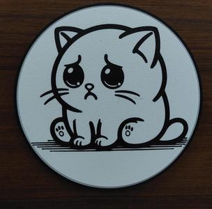 Sad cat coaster