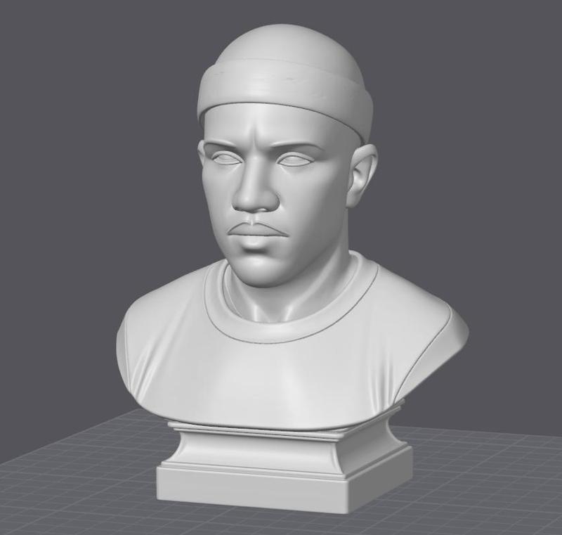 Bust of Frank Ocean - 3D model of the influential singer and songwriter
