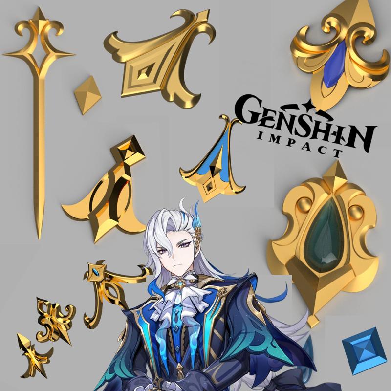 Neuvillette Genshin Impact FULL cosplay set (hair, coat, jewelery, and more)
