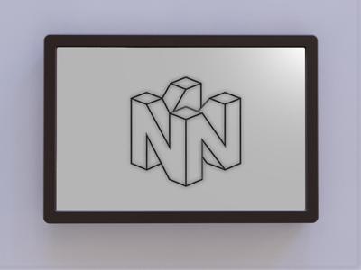 N64 Logo Outline Wall Art