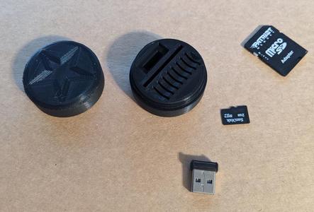 SD Card Holder with Star Lid and optional canister 