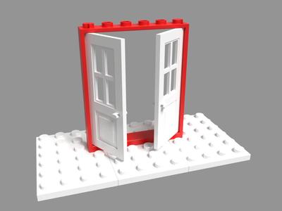 Lego compatible 6x6 frame for double doors