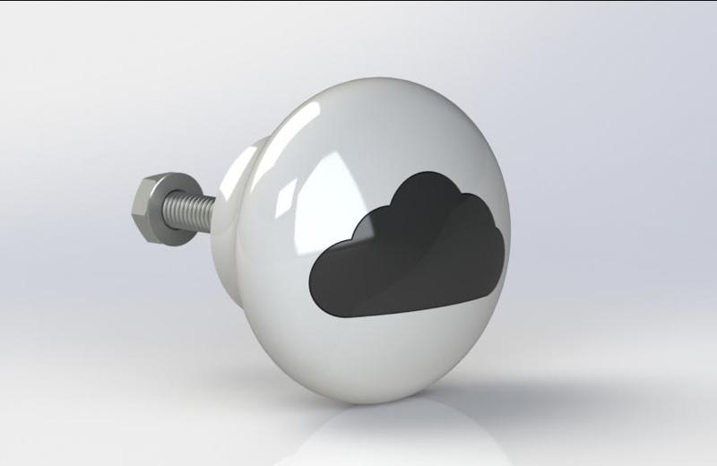 Dresser handle - Cloud inlay round version
