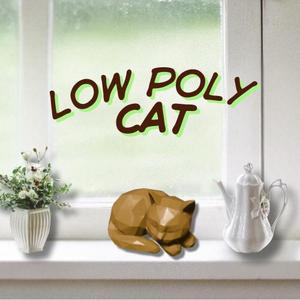 Cute Low Poly Sleeping Cat
