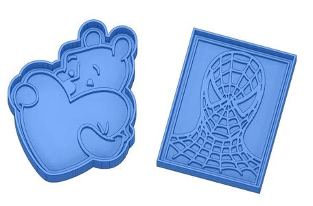 Biscuit Moulds - Captain América - Superman -Spiderman - Winnie the pooh - Winnie the pooh - Cookie cutter - Cookie cutter- Biscuit cutter