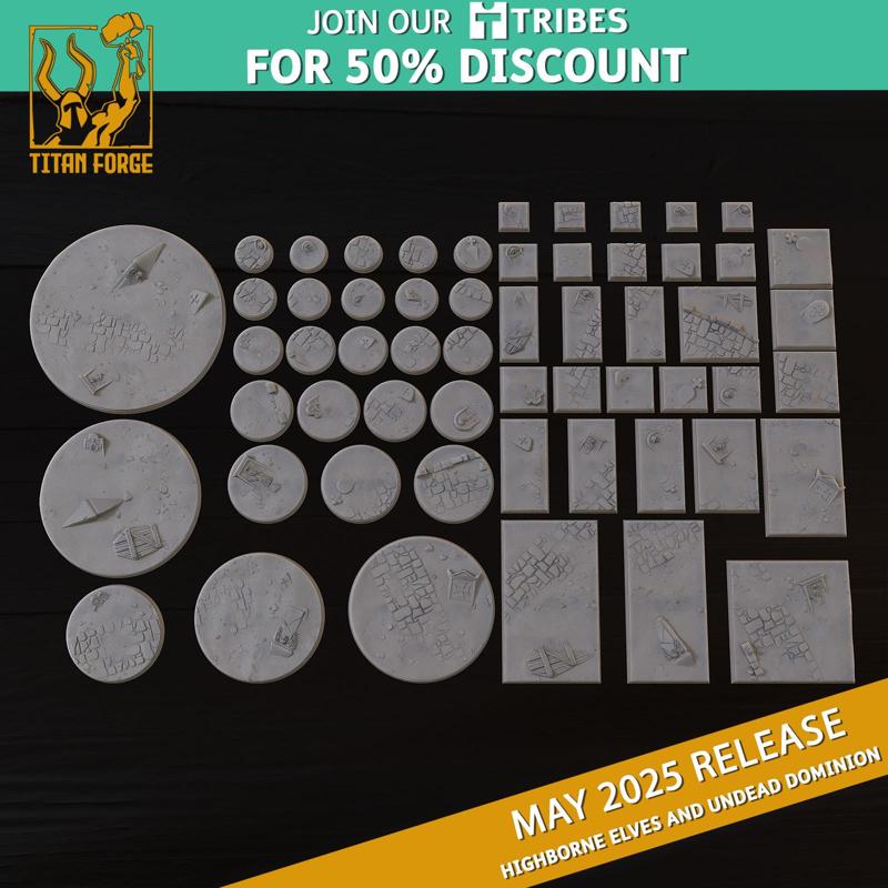 Bases - Highborne Elves and Undead Dominion - Titan Forge Miniatures May 2025