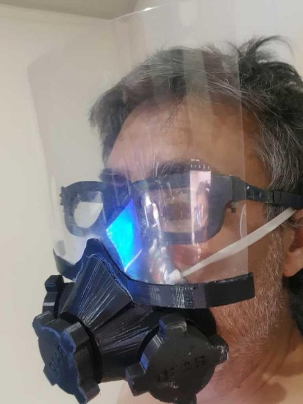 VB3D barbijo con proteccion ocular y sistema de filtrado triple 