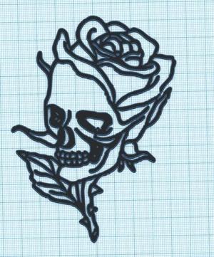ROSE SKULL - WALL ART