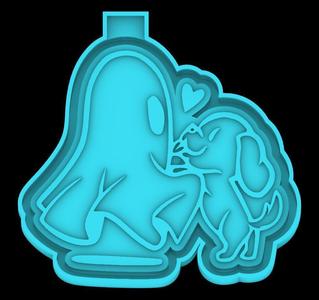 Playful Ghost Boy - Ghost and Puppy - freshie mold - STL for silicone mold