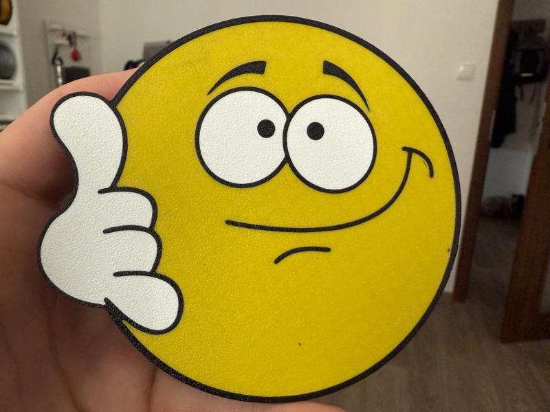 Smile with hand emoji coaster