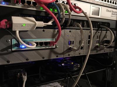 MikroTik hEX (S) mount for the modular 19" 2U system