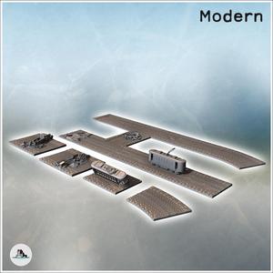 Set of modular paved roads for a modern city with debris and tramway (2) - Modern WW2 WW1 World War Diaroma Wargaming RPG Mini Hobby
