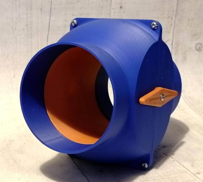 100mm / 4" Truncated Ball Valve Type Non-Clog Blast Gate for Workshop Dust Extraction Network