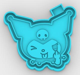 Kuromi Head Sticking Out Tongue Fuck - freshie mold - STL for silicone mold