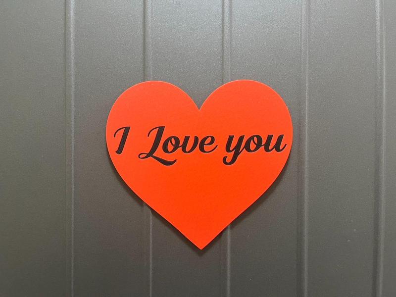 Wall Art-Red Heart, I Love You
