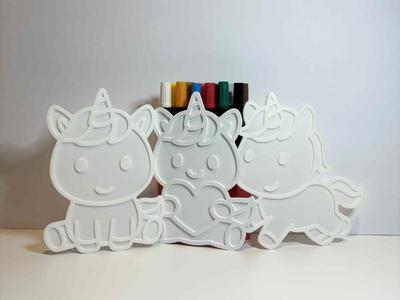 Set of 3 Large Unicorn Coloring blanks