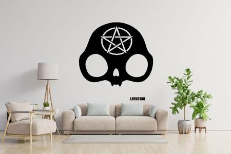 GOTHIC DECO BLACK CAT SKULL