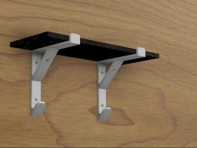 Corner shelf bracket with hook -2pcs – 130 mm