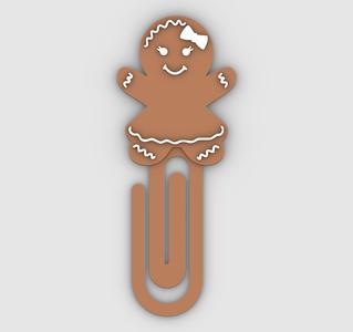 girl cookie - Paper clip, bookmark - 3MF pre-painted , STL