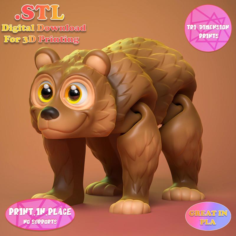 PRINT IN PLACE CUTE FLEXI BEAR