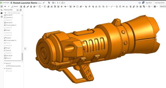 Remixed Print In Place Rocket Launcher