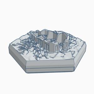 Sci-Fi Destroyed Building 13 Hex Map Scale HMSSFD013
