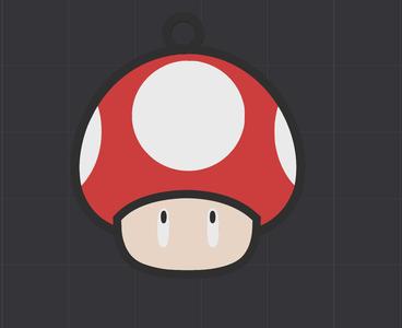 Mario Mushroom Keychain ( Same layer )