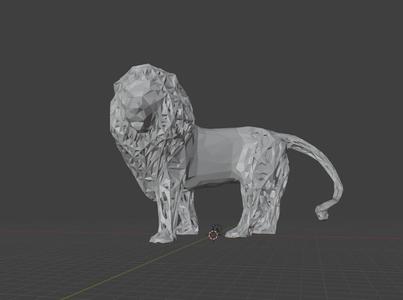 King Lion - Voronoi Style, Spider Web and LowPoly Mixture Model