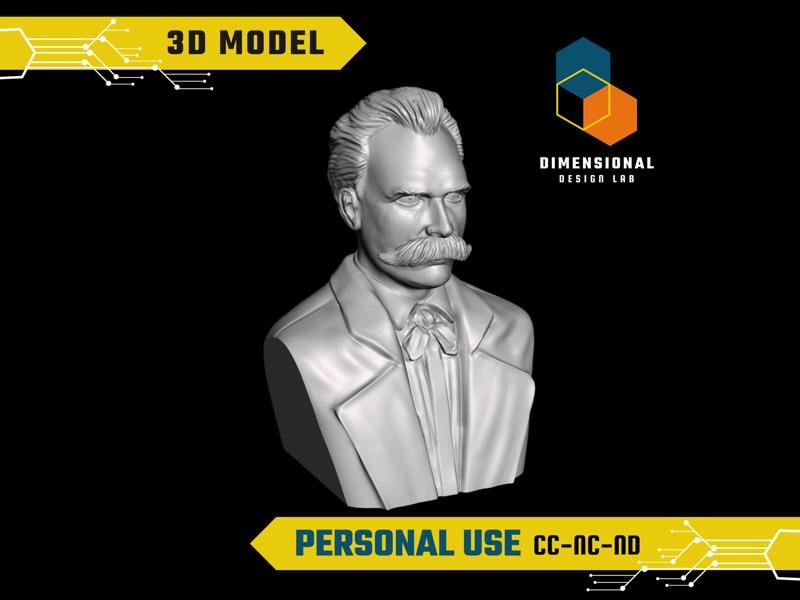 Friedrich Nietzsche - High-Quality STL File for 3D Printing (PERSONAL USE)