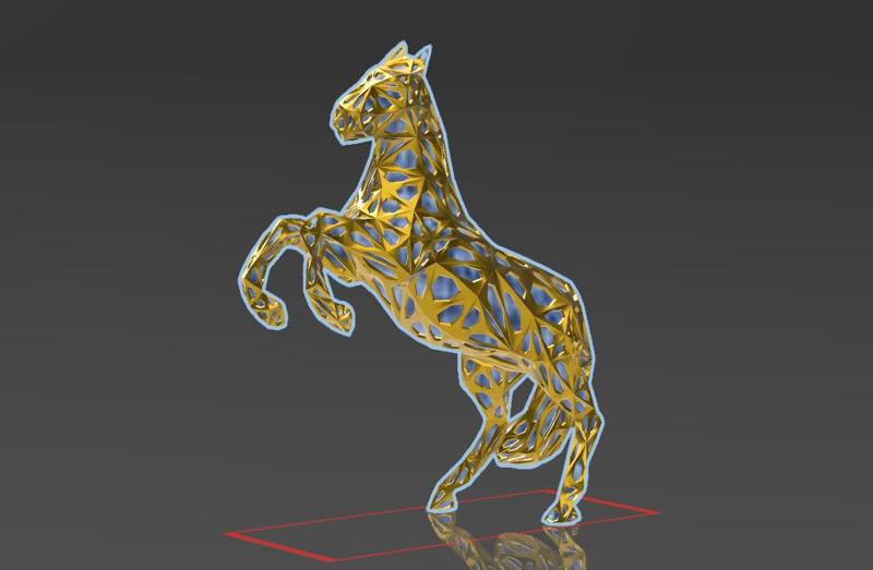 Horse 13x - Voronoi Style - Spider Web - LowPoly - Perfect Design - Easy Print - Decor