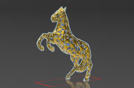 Horse 13x - Voronoi Style - Spider Web - LowPoly - Perfect Design - Easy Print - Decor