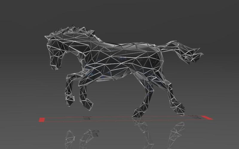 Crazy Horse - Low Voronoi Style - Single Spider Web - LowPoly - Perfect Design - Easy Print - Decor
