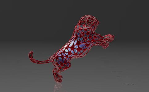 Tigers 001 - Voronoi Style - Spider Web - LowPoly - Perfect Design - Easy Print - Decor
