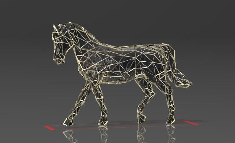 Best Friend Horse - Low Voronoi Style - Single Spider Web - LowPoly - Perfect Design - Easy Print - Decor
