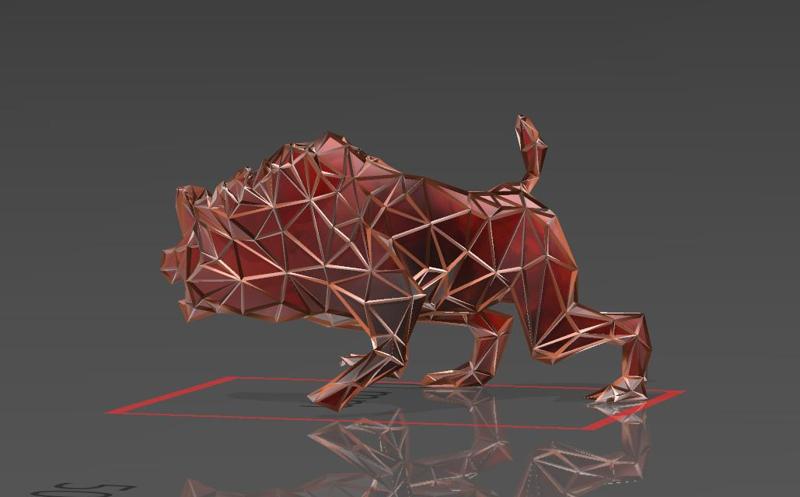 Hyena - Low Voronoi Style - Single Spider Web - LowPoly - Perfect Design - Easy Print - Decor