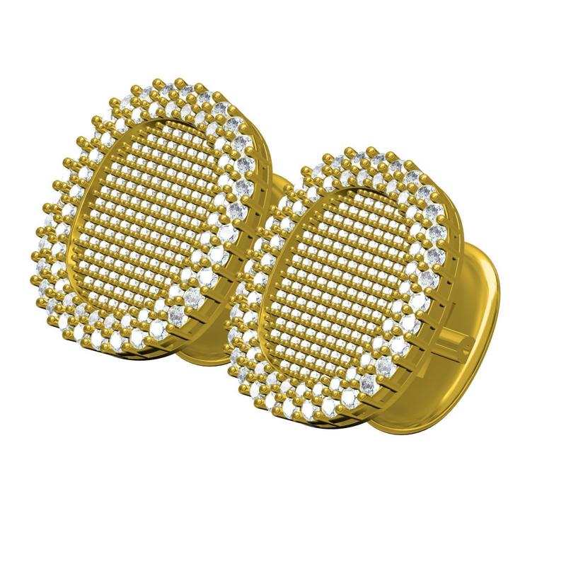 Gold Plated Fully Diamond Cufflink