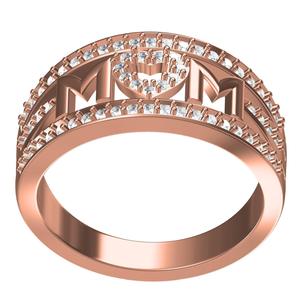 Mother Love Heart Design Diamond Ring