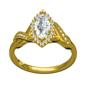 Marquise Diamond Halo Engagement Ring
