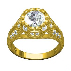 Filigree Art Deco Engagement Ring