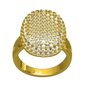 Antique Pave Diamond Dome Engagement Ring